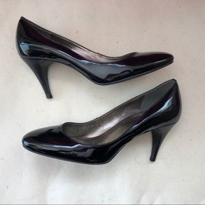 Black patent pumps